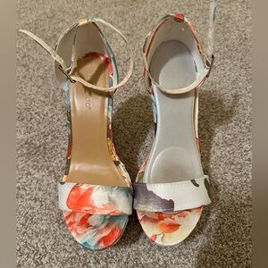 Bamboo Funky-01 Floral Toe Wedge High Heels Floral Open Toe | Size 6